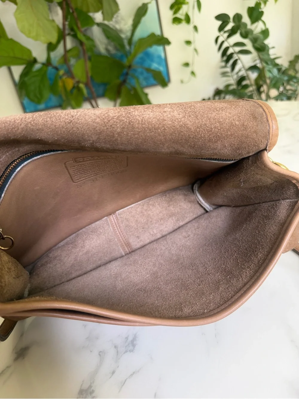 Coach Vintage NYC Convertible Clutch 9635 Putty Tan Leather Turnlock Bag 80's